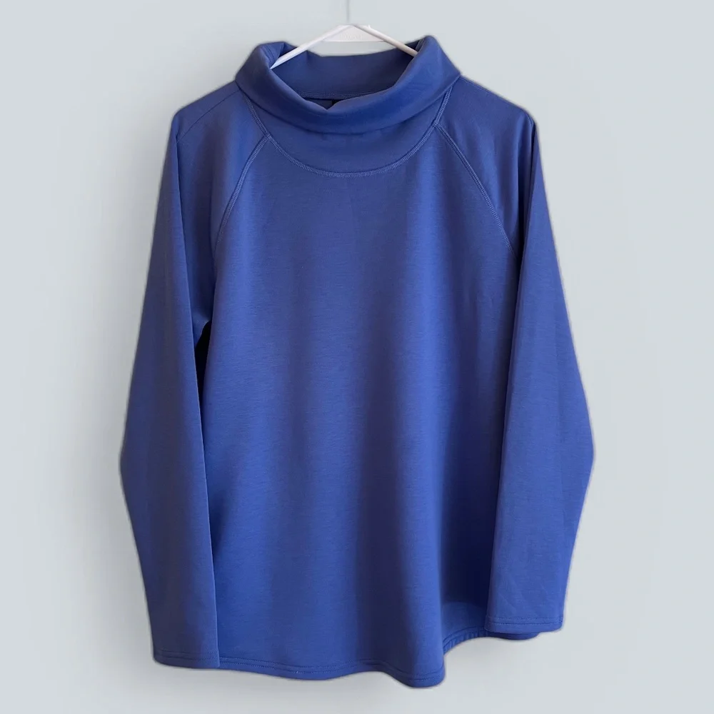 Skechers Heavy Royal Blue Portrait Collar Pullover Top with Zip Pockets Size M